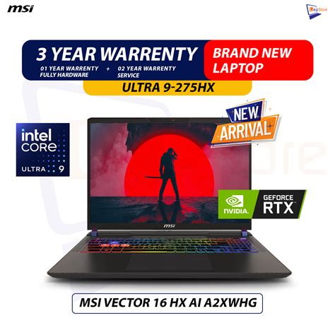 MSI Vectror 16|Intel Ultra 9 275HX|RTX 5070TI|DDR5 16GB X2|1TB SSD|16''|WIFI 7BE|LAN|BT|WIN11H|2yr Wty|Cosmo Grey